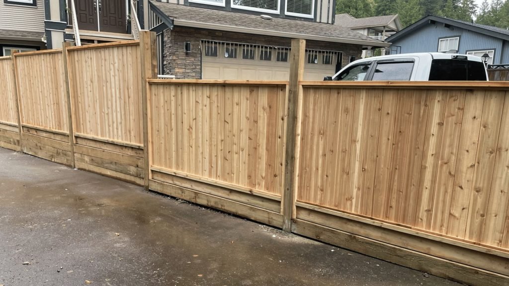 Cedar privacy fence installed by fence contractors in Abbotsford for a residential property.